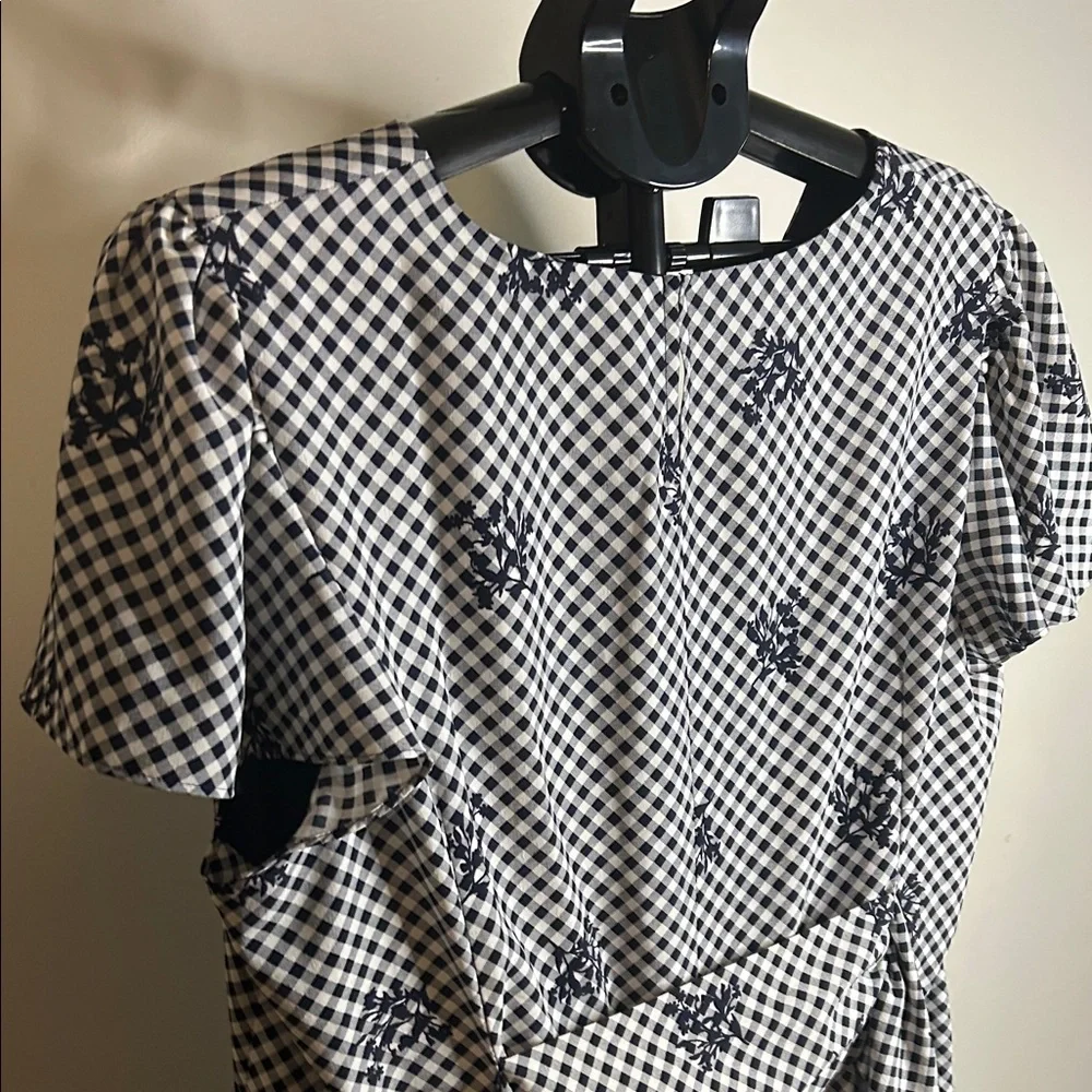 Anne Klein Black and White Gingham Midi Dress - Picture 9 of 14